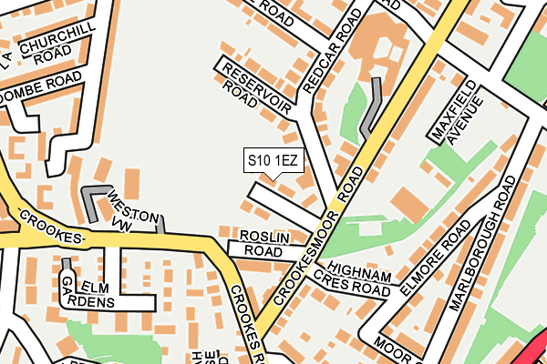 S10 1EZ map - OS OpenMap – Local (Ordnance Survey)