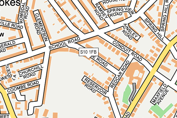 S10 1FB map - OS OpenMap – Local (Ordnance Survey)