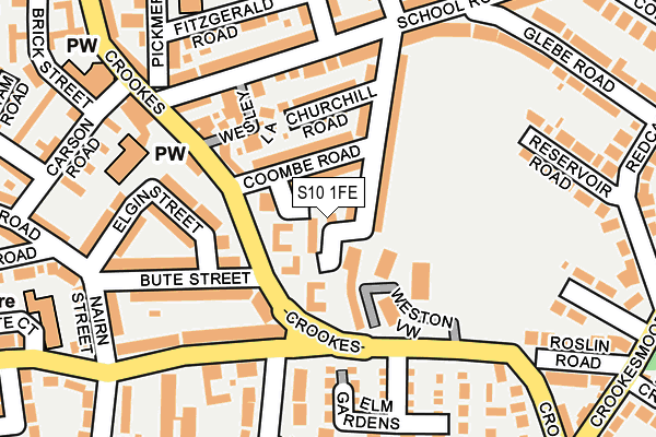 S10 1FE map - OS OpenMap – Local (Ordnance Survey)