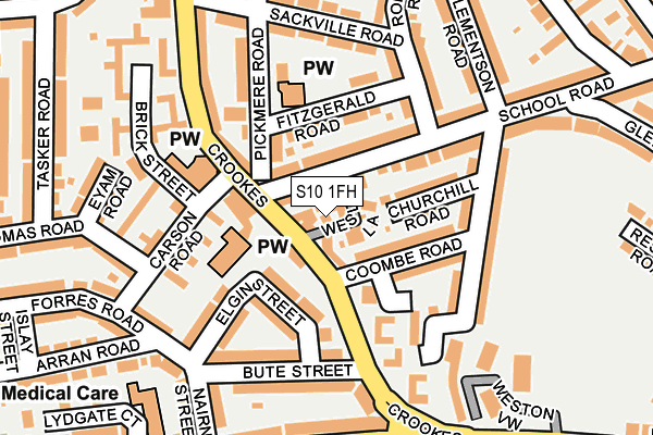 S10 1FH map - OS OpenMap – Local (Ordnance Survey)