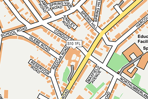 S10 1FL map - OS OpenMap – Local (Ordnance Survey)