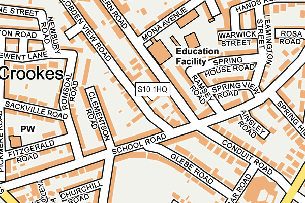 S10 1HQ map - OS OpenMap – Local (Ordnance Survey)