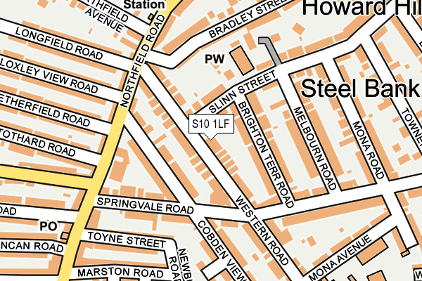 S10 1LF map - OS OpenMap – Local (Ordnance Survey)