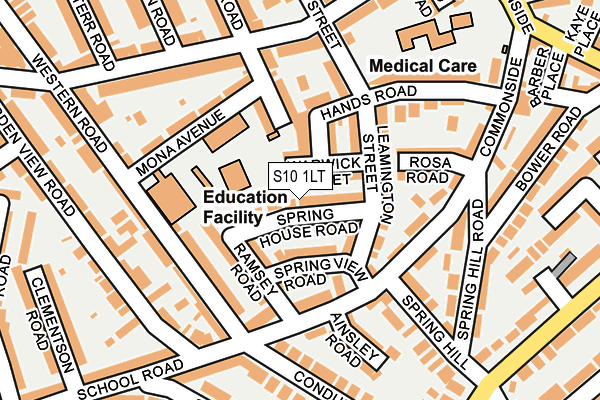 S10 1LT map - OS OpenMap – Local (Ordnance Survey)