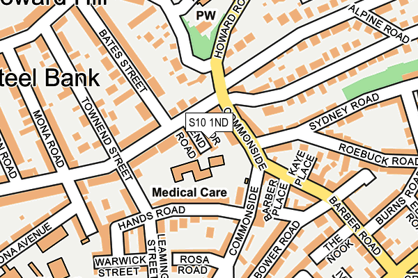 S10 1ND map - OS OpenMap – Local (Ordnance Survey)