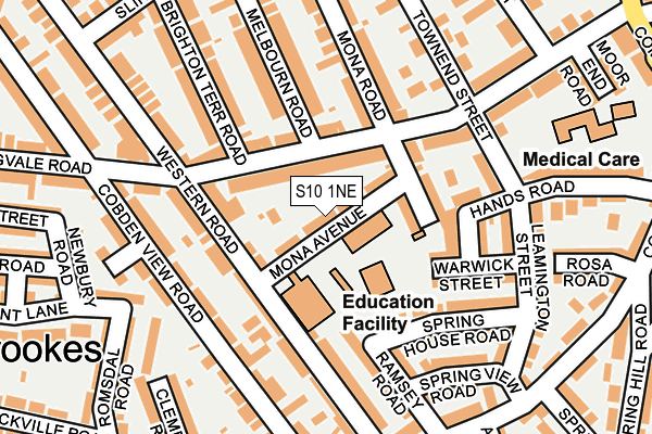 S10 1NE map - OS OpenMap – Local (Ordnance Survey)