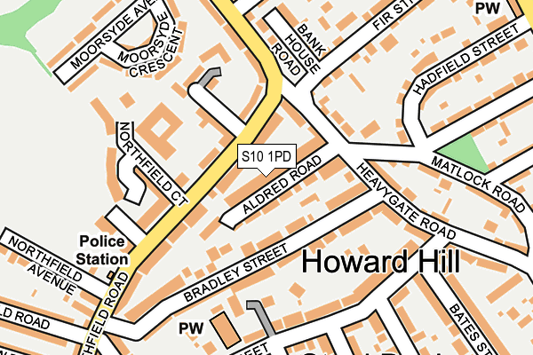 S10 1PD map - OS OpenMap – Local (Ordnance Survey)