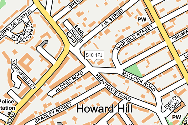 S10 1PJ map - OS OpenMap – Local (Ordnance Survey)