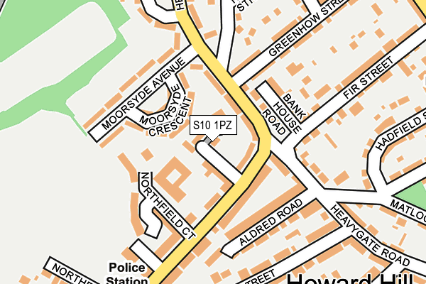 S10 1PZ map - OS OpenMap – Local (Ordnance Survey)