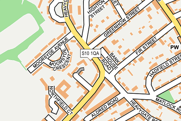 S10 1QA map - OS OpenMap – Local (Ordnance Survey)
