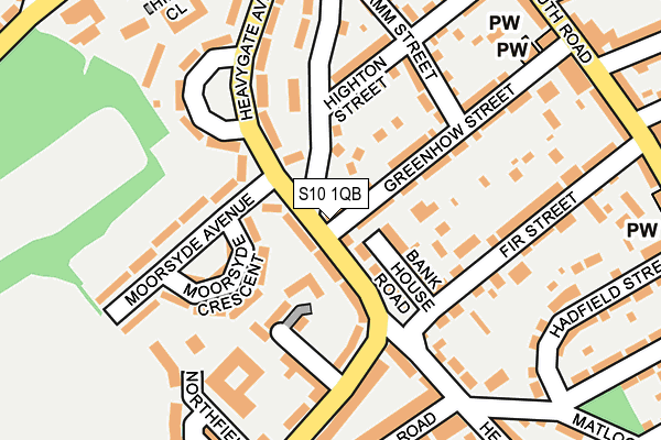 S10 1QB map - OS OpenMap – Local (Ordnance Survey)