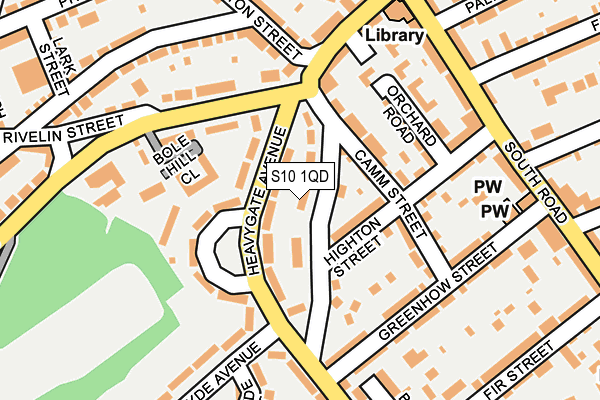 S10 1QD map - OS OpenMap – Local (Ordnance Survey)