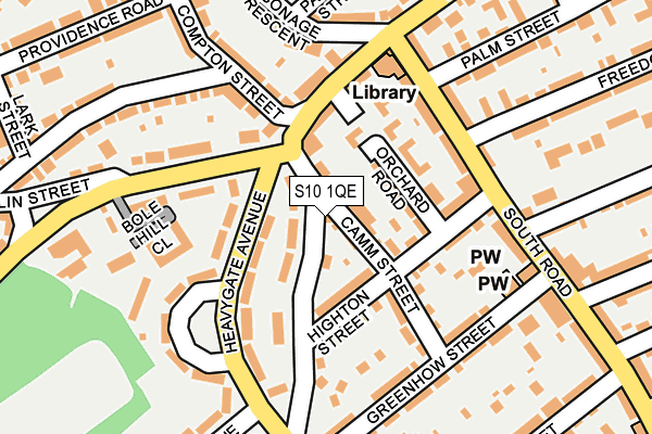 S10 1QE map - OS OpenMap – Local (Ordnance Survey)