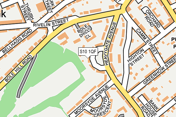 S10 1QF map - OS OpenMap – Local (Ordnance Survey)