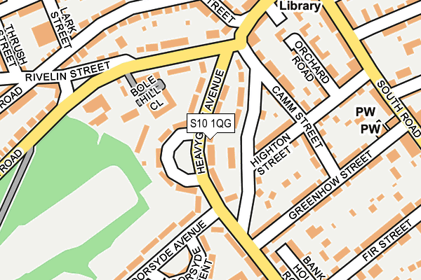 S10 1QG map - OS OpenMap – Local (Ordnance Survey)