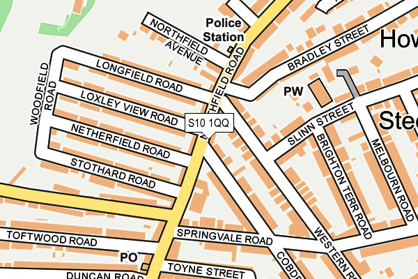 S10 1QQ map - OS OpenMap – Local (Ordnance Survey)