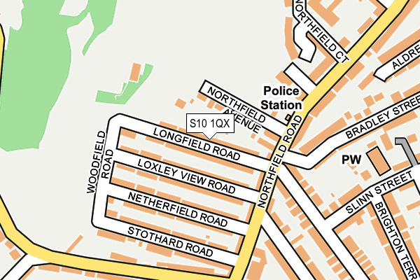 S10 1QX map - OS OpenMap – Local (Ordnance Survey)