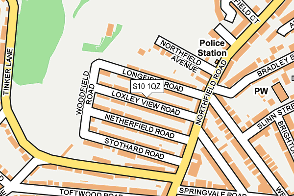 S10 1QZ map - OS OpenMap – Local (Ordnance Survey)