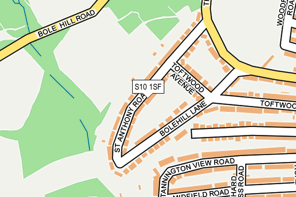 S10 1SF map - OS OpenMap – Local (Ordnance Survey)