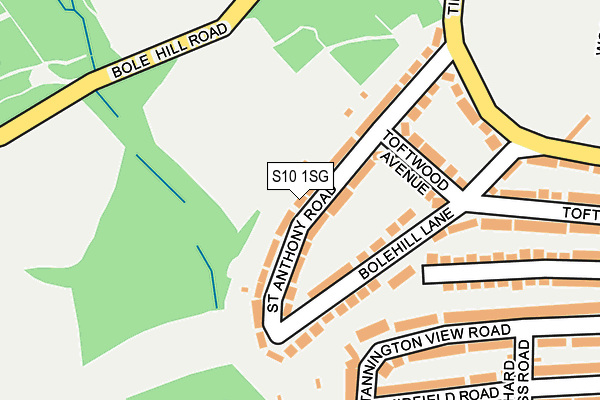 S10 1SG map - OS OpenMap – Local (Ordnance Survey)