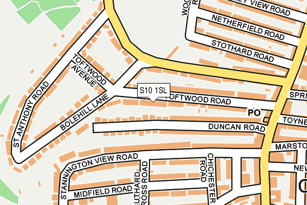 S10 1SL map - OS OpenMap – Local (Ordnance Survey)