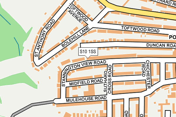 S10 1SS map - OS OpenMap – Local (Ordnance Survey)