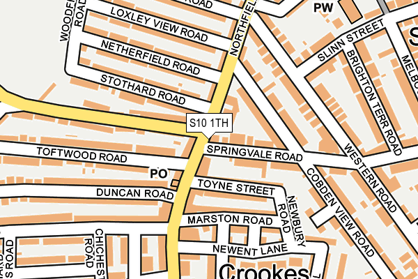 S10 1TH map - OS OpenMap – Local (Ordnance Survey)