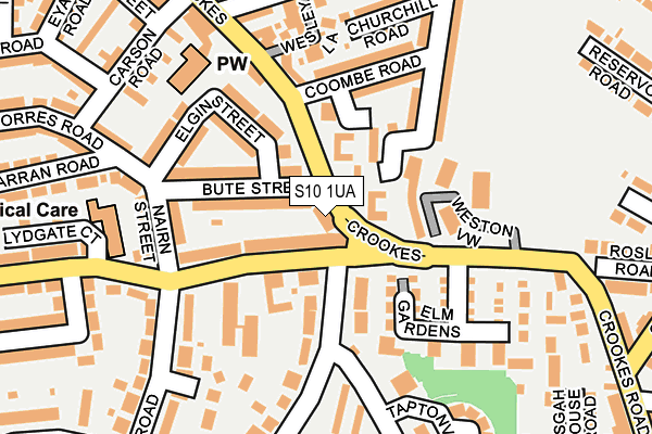 S10 1UA map - OS OpenMap – Local (Ordnance Survey)