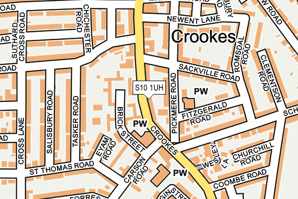 S10 1UH map - OS OpenMap – Local (Ordnance Survey)