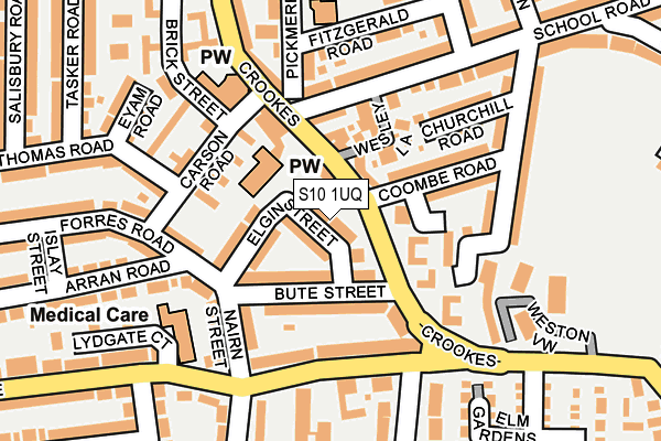 S10 1UQ map - OS OpenMap – Local (Ordnance Survey)