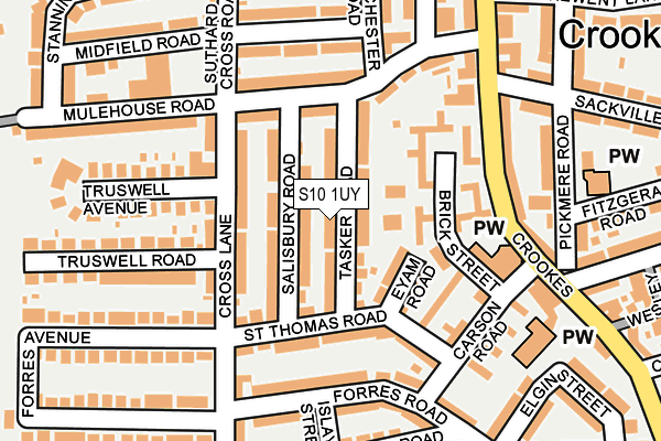 S10 1UY map - OS OpenMap – Local (Ordnance Survey)