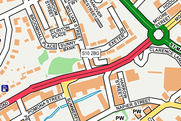 S10 2BG map - OS OpenMap – Local (Ordnance Survey)