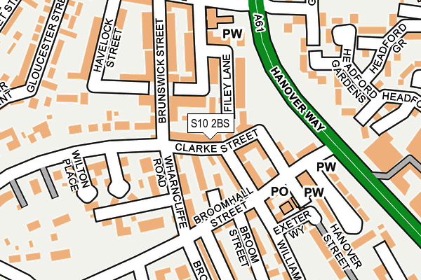 S10 2BS map - OS OpenMap – Local (Ordnance Survey)