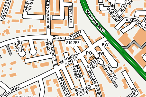 S10 2BZ map - OS OpenMap – Local (Ordnance Survey)