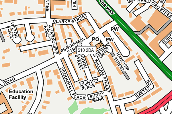 S10 2DA map - OS OpenMap – Local (Ordnance Survey)