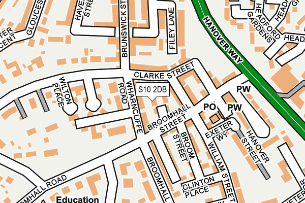 S10 2DB map - OS OpenMap – Local (Ordnance Survey)