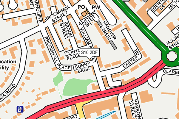 S10 2DF map - OS OpenMap – Local (Ordnance Survey)
