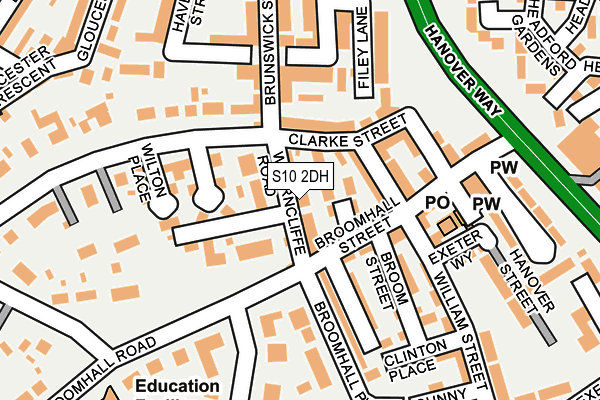 S10 2DH map - OS OpenMap – Local (Ordnance Survey)