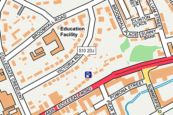 S10 2DJ map - OS OpenMap – Local (Ordnance Survey)