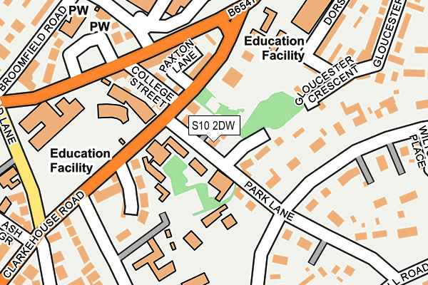 S10 2DW map - OS OpenMap – Local (Ordnance Survey)