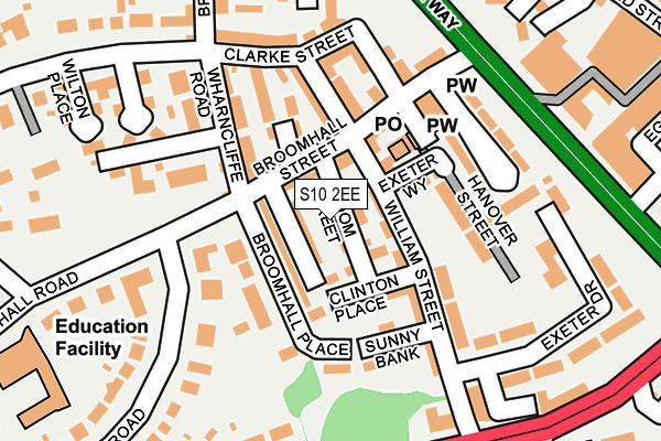 S10 2EE map - OS OpenMap – Local (Ordnance Survey)