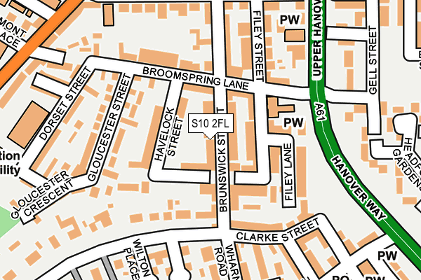 S10 2FL map - OS OpenMap – Local (Ordnance Survey)