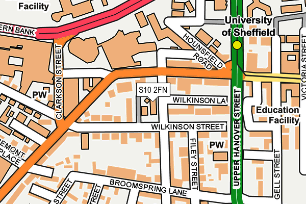 S10 2FN map - OS OpenMap – Local (Ordnance Survey)