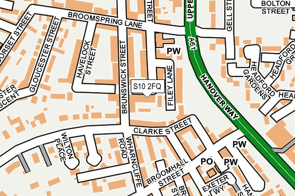 S10 2FQ map - OS OpenMap – Local (Ordnance Survey)