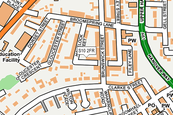 S10 2FR map - OS OpenMap – Local (Ordnance Survey)