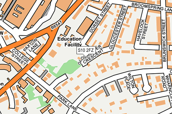 S10 2FZ map - OS OpenMap – Local (Ordnance Survey)