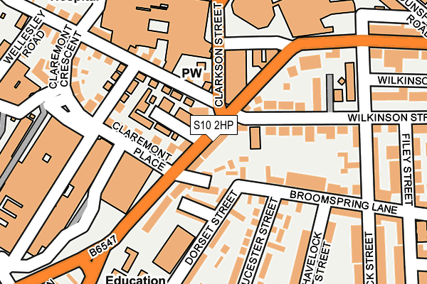 S10 2HP map - OS OpenMap – Local (Ordnance Survey)