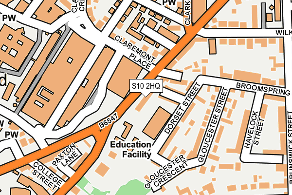 S10 2HQ map - OS OpenMap – Local (Ordnance Survey)