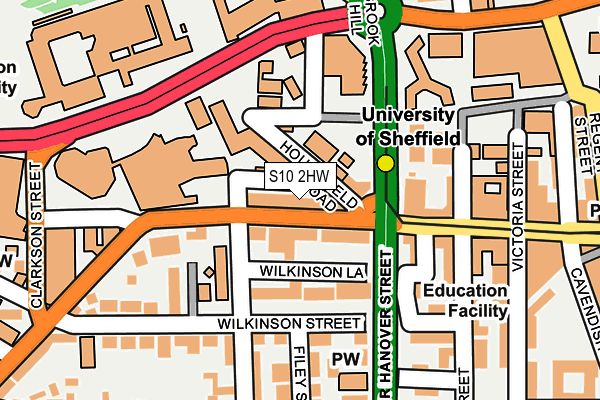 S10 2HW map - OS OpenMap – Local (Ordnance Survey)