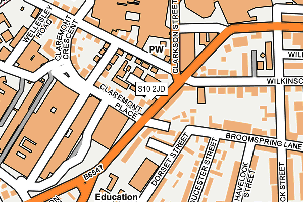 S10 2JD map - OS OpenMap – Local (Ordnance Survey)